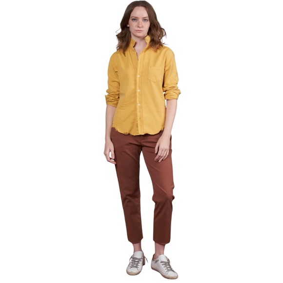 Frank & Eileen Barry Gold Organic Cotton Classic Button Up Shirt Women’s Small - Picture 4 of 14